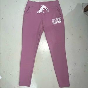 Victoria Secret PINK Drawstring Logo Sweatpants Mauve Pink Size Small